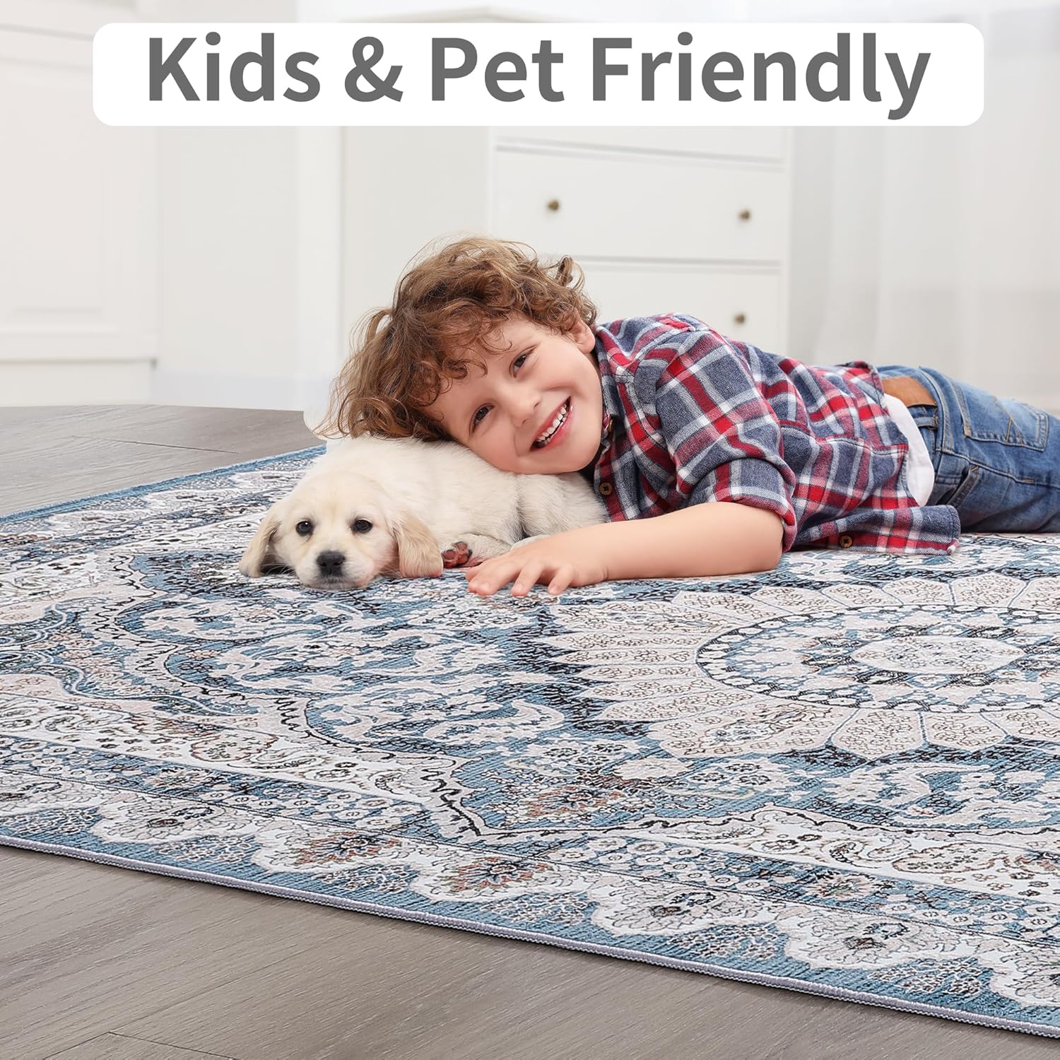 Machine Washable Low - Profile Area Rug with Non - Slip Backing – 6×9 & 8×10 - with 6 × 9 ft Area Rugs - B0DCP2KD58 | Sold by Uncle Wiener's Wholesale