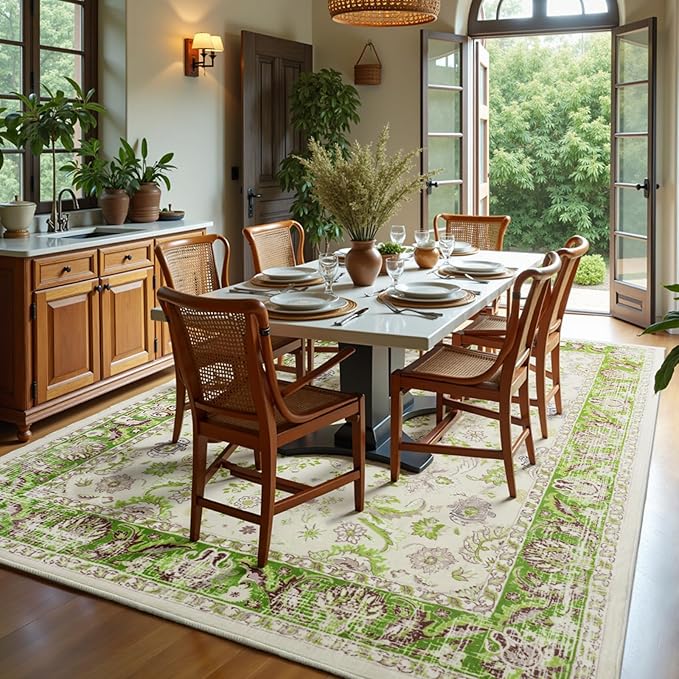 Machine Washable Low - Profile Area Rug with Non - Slip Backing – 6×9 & 8×10 - with 6 × 9 ft Area Rugs - B0DF2B5VRT | Sold by Uncle Wiener's Wholesale