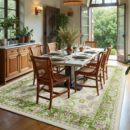 Machine Washable Low - Profile Area Rug with Non - Slip Backing – 6×9 & 8×10 - with 6 × 9 ft Area Rugs - B0DF2B5VRT | Sold by Uncle Wiener's Wholesale
