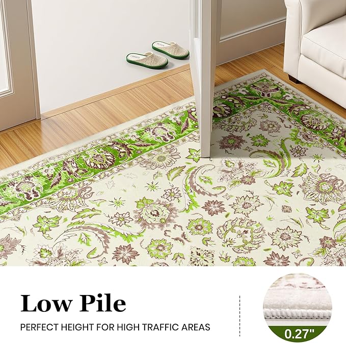 Machine Washable Low - Profile Area Rug with Non - Slip Backing – 6×9 & 8×10 - with 6 × 9 ft Area Rugs - B0DF2B5VRT | Sold by Uncle Wiener's Wholesale