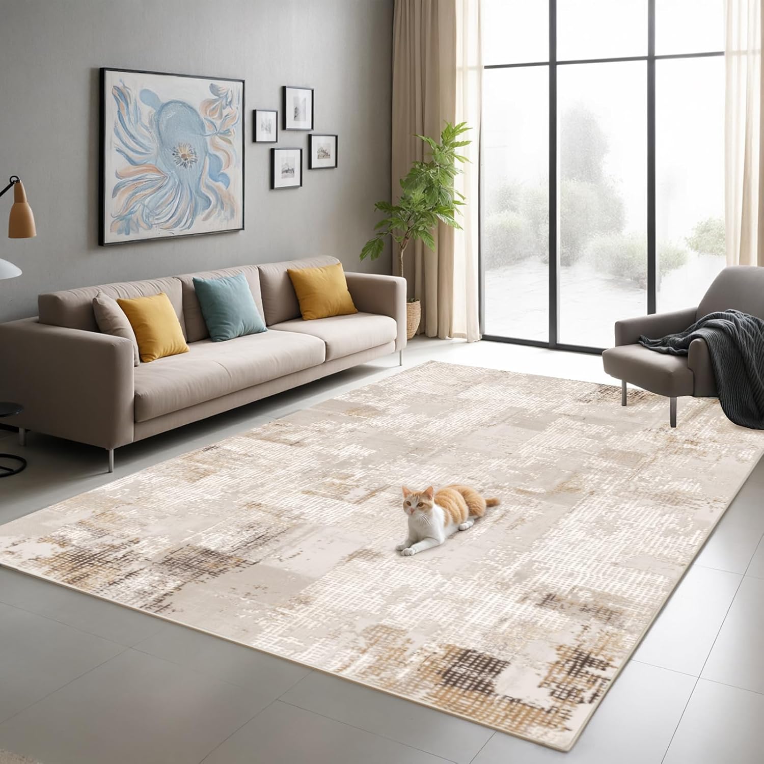Machine Washable Low - Profile Area Rug with Non - Slip Backing – 6×9 & 8×10 - with 8 × 10 ft Area Rugs - B0DCVDGNRF | Sold by Uncle Wiener's Wholesale