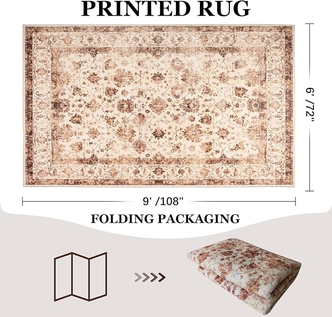 Machine Washable Low - Profile Area Rug with Non - Slip Backing – 6×9 & 8×10 - with 6 × 9 ft Area Rugs - B0DCVQZP2C | Sold by Uncle Wiener's Wholesale