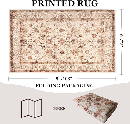 Machine Washable Low - Profile Area Rug with Non - Slip Backing – 6×9 & 8×10 - with 6 × 9 ft Area Rugs - B0DCVQZP2C | Sold by Uncle Wiener's Wholesale