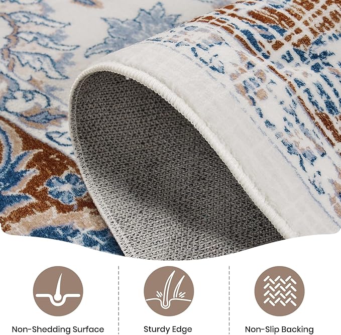 Machine Washable Low - Profile Area Rug with Non - Slip Backing – 6×9 & 8×10 - with 8 × 10 ft Area Rugs - B0DF2HK7SK | Sold by Uncle Wiener's Wholesale