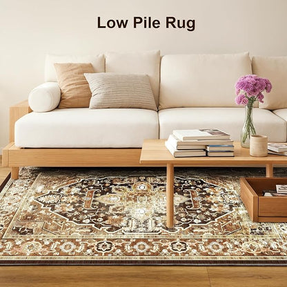 Machine Washable Low - Profile Area Rug with Non - Slip Backing – 6×9 & 8×10 - with 6 × 9 ft Area Rugs - B0DCVGG89L | Sold by Uncle Wiener's Wholesale