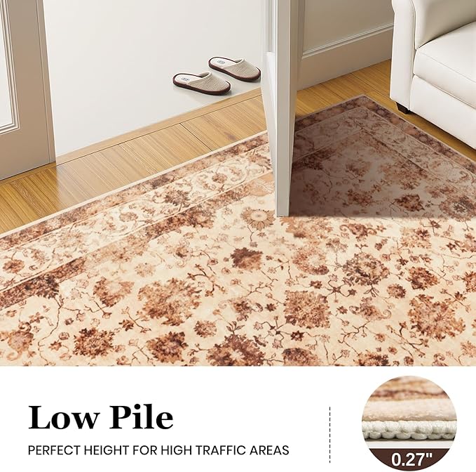 Machine Washable Low - Profile Area Rug with Non - Slip Backing – 6×9 & 8×10 - with 6 × 9 ft Area Rugs - B0DCVQZP2C | Sold by Uncle Wiener's Wholesale