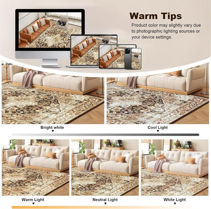 Machine Washable Low - Profile Area Rug with Non - Slip Backing – 6×9 & 8×10 - with 6 × 9 ft Area Rugs - B0DCVGG89L | Sold by Uncle Wiener's Wholesale