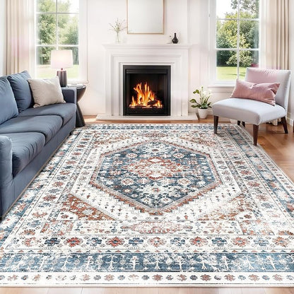 Machine Washable Low - Profile Area Rug with Non - Slip Backing – 6×9 & 8×10 - with 6 × 9 ft Area Rugs - B0DMFCK73M | Sold by Uncle Wiener's Wholesale