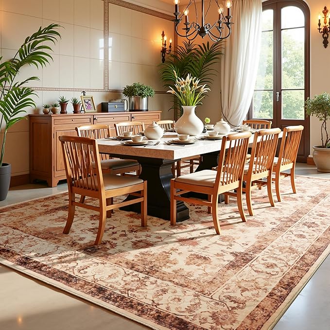 Machine Washable Low - Profile Area Rug with Non - Slip Backing – 6×9 & 8×10 - with 8 × 10 ft Area Rugs - B0DCVP7PBK | Sold by Uncle Wiener's Wholesale