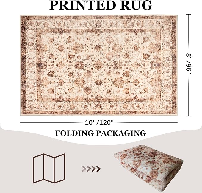 Machine Washable Low - Profile Area Rug with Non - Slip Backing – 6×9 & 8×10 - with 8 × 10 ft Area Rugs - B0DCVP7PBK | Sold by Uncle Wiener's Wholesale