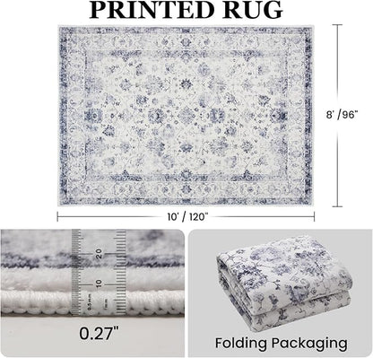 Machine Washable Low - Profile Area Rug with Non - Slip Backing – 6×9 & 8×10 - with 8 × 10 ft Area Rugs - B0DCVRKVD5 | Sold by Uncle Wiener's Wholesale
