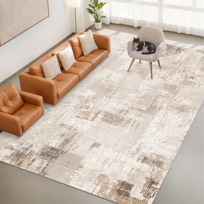 Machine Washable Low - Profile Area Rug with Non - Slip Backing – 6×9 & 8×10 - with 8 × 10 ft Area Rugs - B0DCVDGNRF | Sold by Uncle Wiener's Wholesale