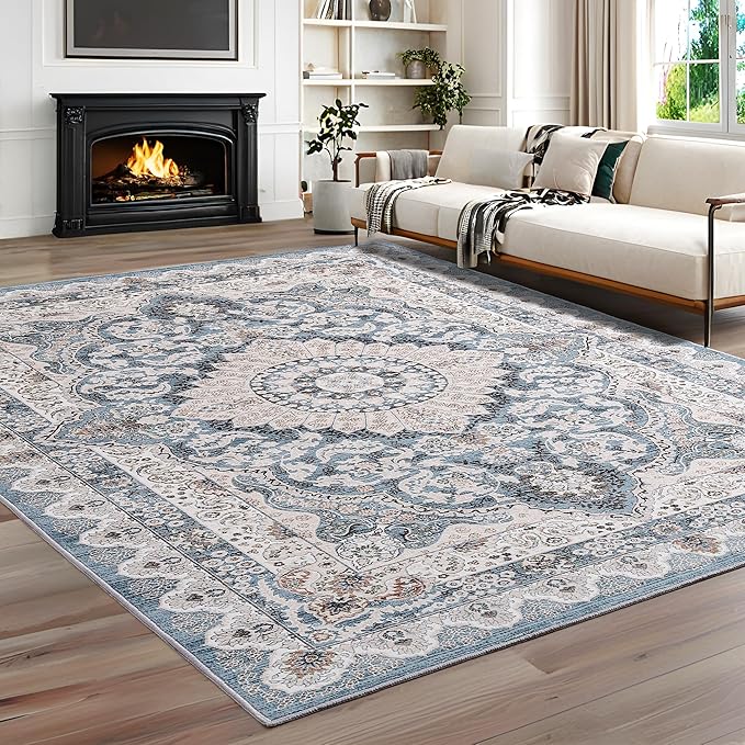 Machine Washable Low - Profile Area Rug with Non - Slip Backing – 6×9 & 8×10 - with 6 × 9 ft Area Rugs - B0DCP2KD58 | Sold by Uncle Wiener's Wholesale