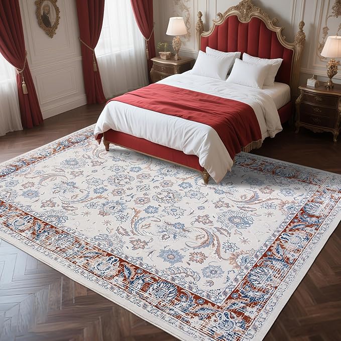 Machine Washable Low - Profile Area Rug with Non - Slip Backing – 6×9 & 8×10 - with 8 × 10 ft Area Rugs - B0DF2HK7SK | Sold by Uncle Wiener's Wholesale