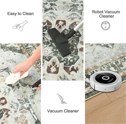 Machine Washable Low - Profile Area Rug with Non - Slip Backing – 6×9 & 8×10 - with 8 × 10 ft Area Rugs - B0DJVBWK31 | Sold by Uncle Wiener's Wholesale