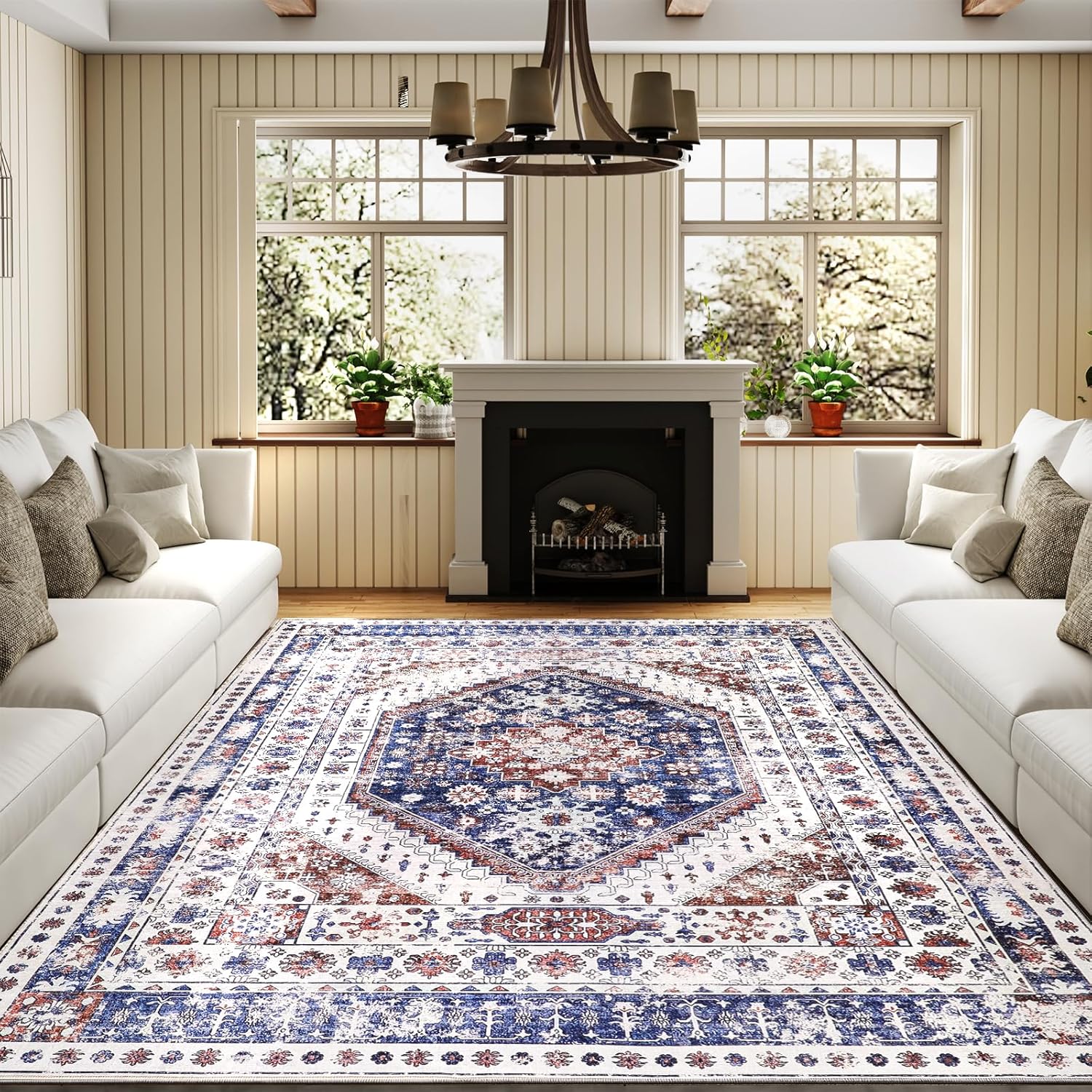 Machine Washable Low - Profile Area Rug with Non - Slip Backing – 6×9 & 8×10 - with 6 × 9 ft Area Rugs - B0DMFCK73M | Sold by Uncle Wiener's Wholesale