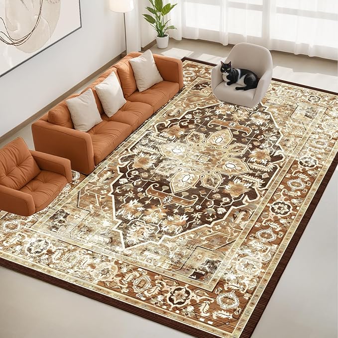 Machine Washable Low - Profile Area Rug with Non - Slip Backing – 6×9 & 8×10 - with 6 × 9 ft Area Rugs - B0DCVGG89L | Sold by Uncle Wiener's Wholesale