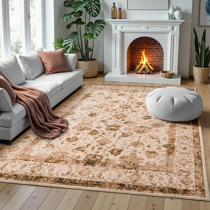 Machine Washable Low - Profile Area Rug with Non - Slip Backing – 6×9 & 8×10 - with 8 × 10 ft Area Rugs - B0DCVP7PBK | Sold by Uncle Wiener's Wholesale
