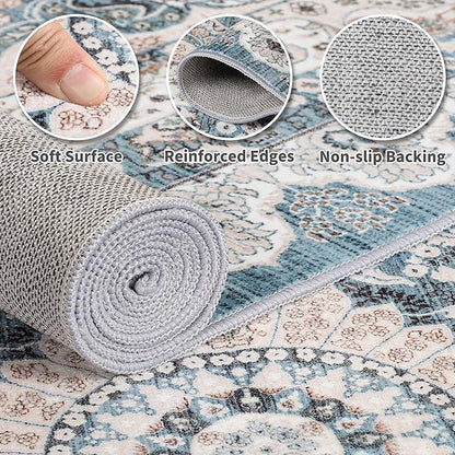 Machine Washable Low - Profile Area Rug with Non - Slip Backing – 6×9 & 8×10 - with 6 × 9 ft Area Rugs - B0DCP2KD58 | Sold by Uncle Wiener's Wholesale