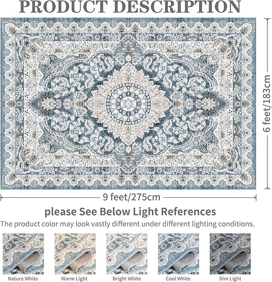 Machine Washable Low - Profile Area Rug with Non - Slip Backing – 6×9 & 8×10 - with 6 × 9 ft Area Rugs - B0DCP2KD58 | Sold by Uncle Wiener's Wholesale