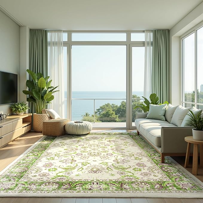 Machine Washable Low - Profile Area Rug with Non - Slip Backing – 6×9 & 8×10 - with 8 × 10 ft Area Rugs - B0DF2B51QB | Sold by Uncle Wiener's Wholesale