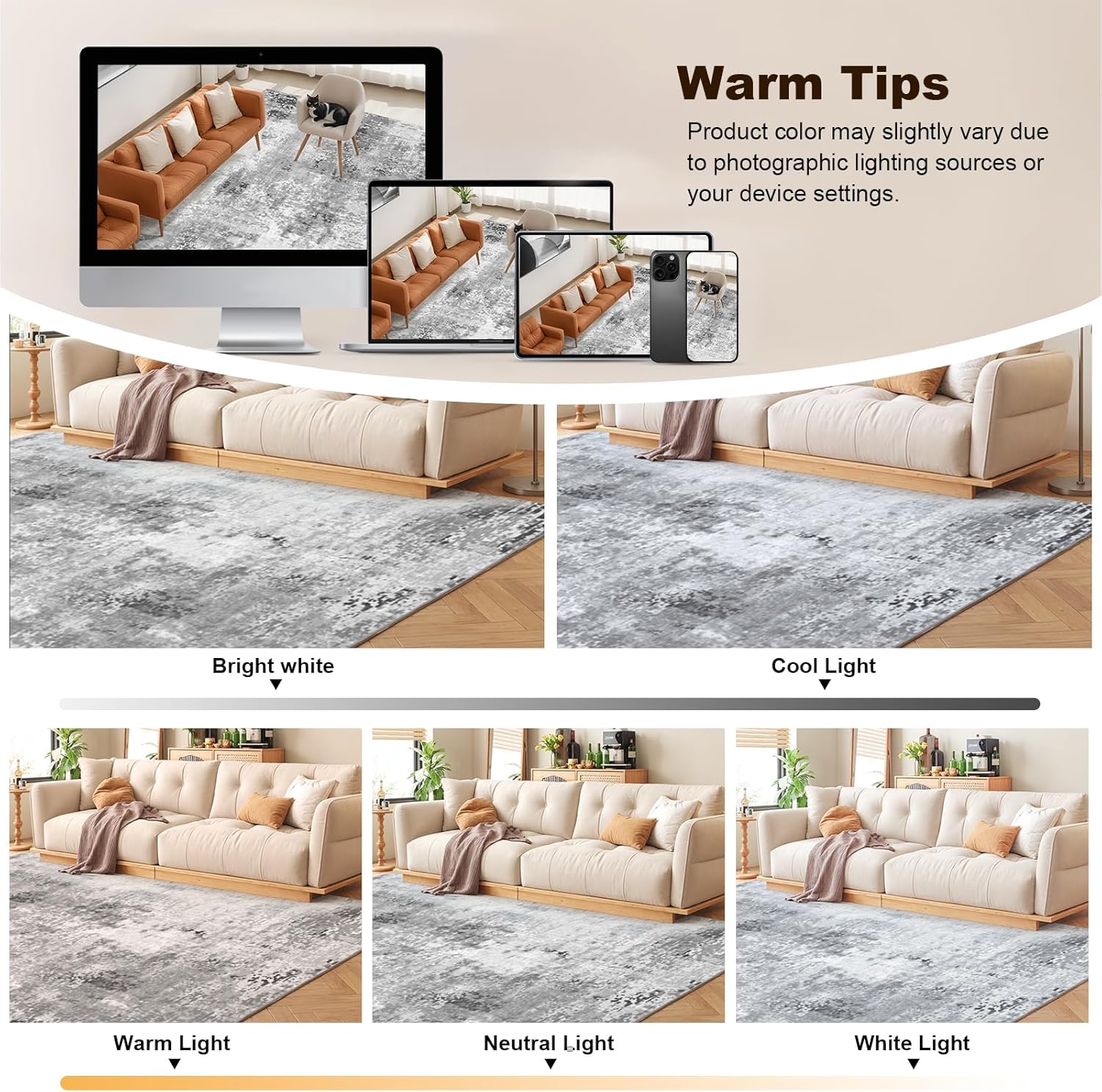 Machine Washable Low - Profile Area Rug with Non - Slip Backing – 6×9 & 8×10 - with 6 × 9 ft Area Rugs - B0DCVG9LNG | Sold by Uncle Wiener's Wholesale