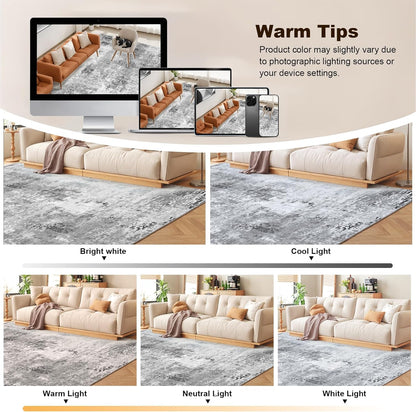 Machine Washable Low - Profile Area Rug with Non - Slip Backing – 6×9 & 8×10 - with 6 × 9 ft Area Rugs - B0DCVG9LNG | Sold by Uncle Wiener's Wholesale