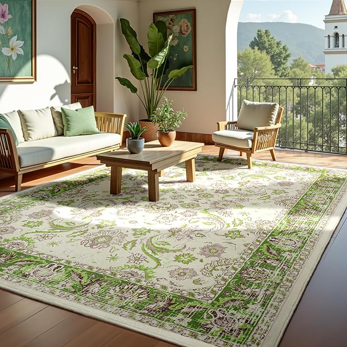 Machine Washable Low - Profile Area Rug with Non - Slip Backing – 6×9 & 8×10 - with 6 × 9 ft Area Rugs - B0DF2B5VRT | Sold by Uncle Wiener's Wholesale