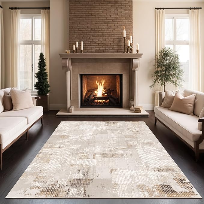 Machine Washable Low - Profile Area Rug with Non - Slip Backing – 6×9 & 8×10 - with 8 × 10 ft Area Rugs - B0DCVDGNRF | Sold by Uncle Wiener's Wholesale