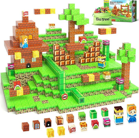 Magnetic Building Blocks Set STEM Toy for Kids - with Soyee 108PCS Magnetic Building Blocks Mine Magnet World Adventure Set STEM Toy for Kids | Sold by Uncle Wiener's Wholesale