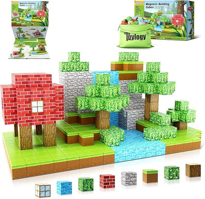 Magnetic Building Blocks Set STEM Toy for Kids - with Toylogy Magnetic Blocks Mine Magnet World Sword Edition Magnetic Tiles STEM Construction Toy for Kids | Sold by Uncle Wiener's Wholesale
