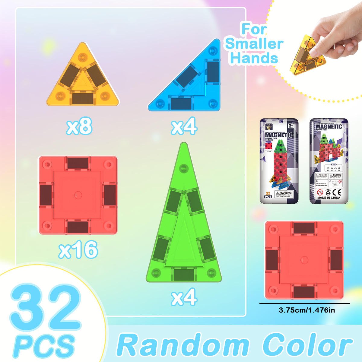 Magnetic Building Sheet Set 38 Pieces Drill Face Castle Construction Toy JY475109 - with | Sold by Uncle Wiener's Wholesale