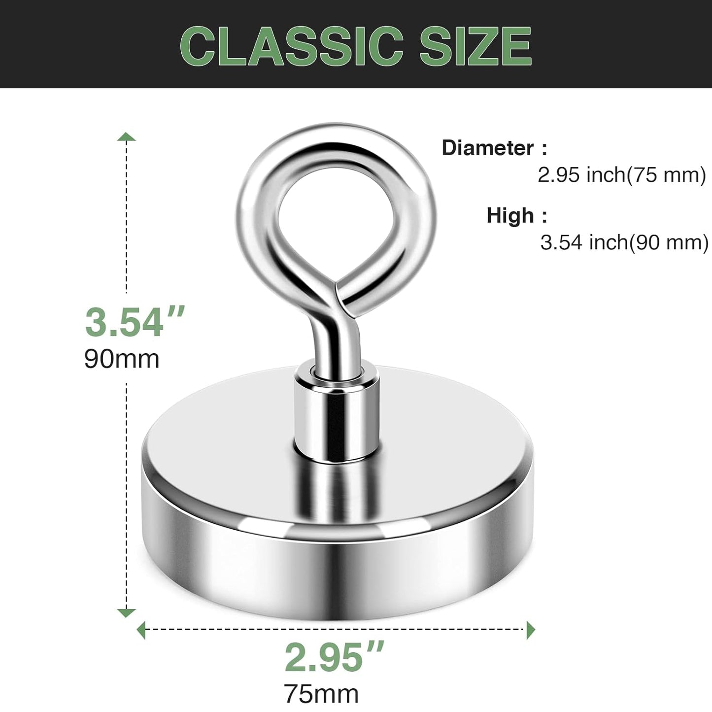 Magnetic Fishing Kit – 550 Lbs Pull Force, 66FT Rope, Gloves & Scraper S1295 - with | Sold by Uncle Wiener's Wholesale