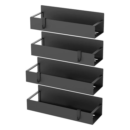 Magnetic Spice Rack Organizer Set 4PCS with Hooks Fridge Storage Shelf Metal Kitchen Organizer MRS2495 - with | Sold by Uncle Wiener's Wholesale