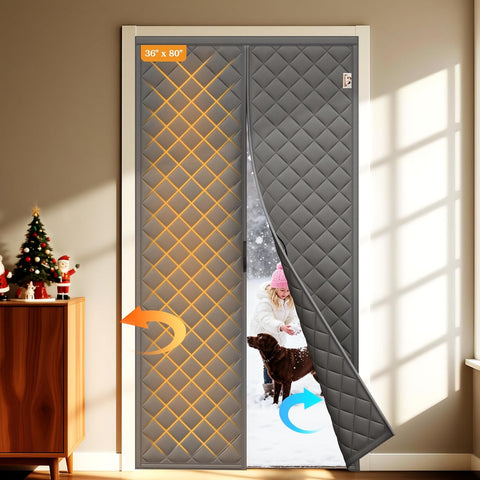 Magnetic Thermal Insulated Door Curtain Soundproof Winter Door Blanket - with Fits standard 36 - inch doors | Sold by Uncle Wiener's Wholesale
