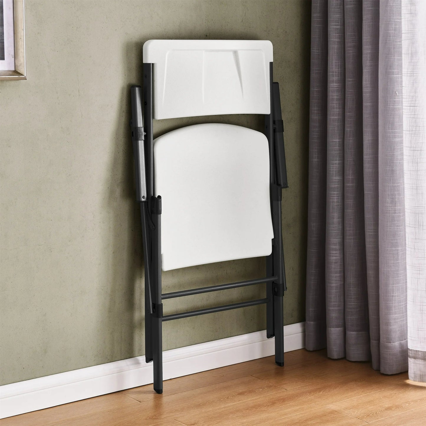 Mainstays White Commercial Plastic Folding Chair with Armrests, Indoor Outdoor, 2 Pack 190517215629 - with | Sold by Uncle Wiener's Wholesale