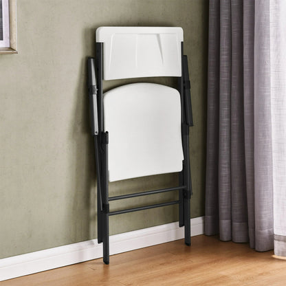 Mainstays White Commercial Plastic Folding Chair with Armrests, Indoor Outdoor, 2 Pack 190517215629 - with | Sold by Uncle Wiener's Wholesale