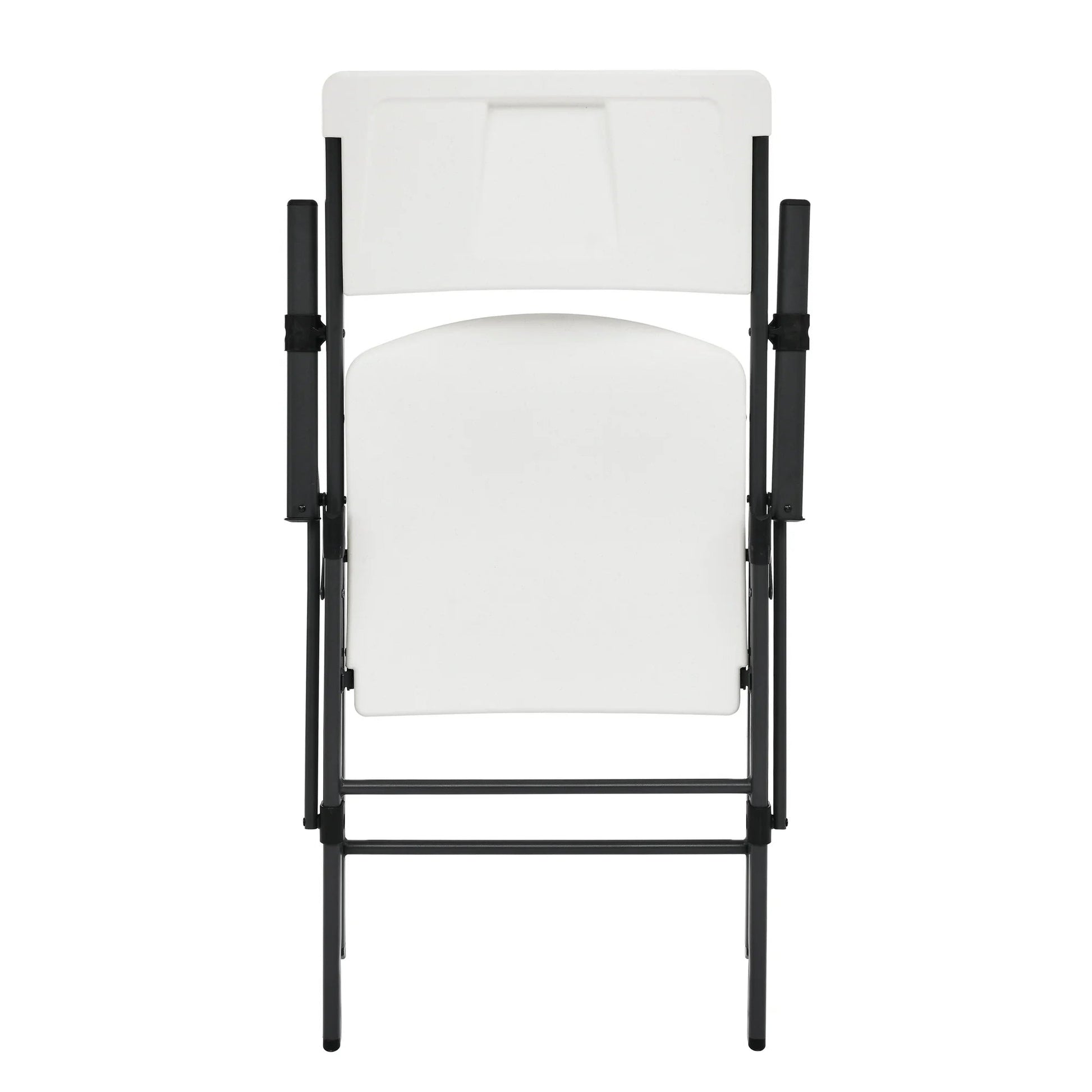 Mainstays White Commercial Plastic Folding Chair with Armrests, Indoor Outdoor, 2 Pack 190517215629 - with | Sold by Uncle Wiener's Wholesale