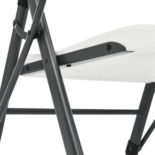 Mainstays White Commercial Plastic Folding Chair with Armrests, Indoor Outdoor, 2 Pack 190517215629 - with | Sold by Uncle Wiener's Wholesale