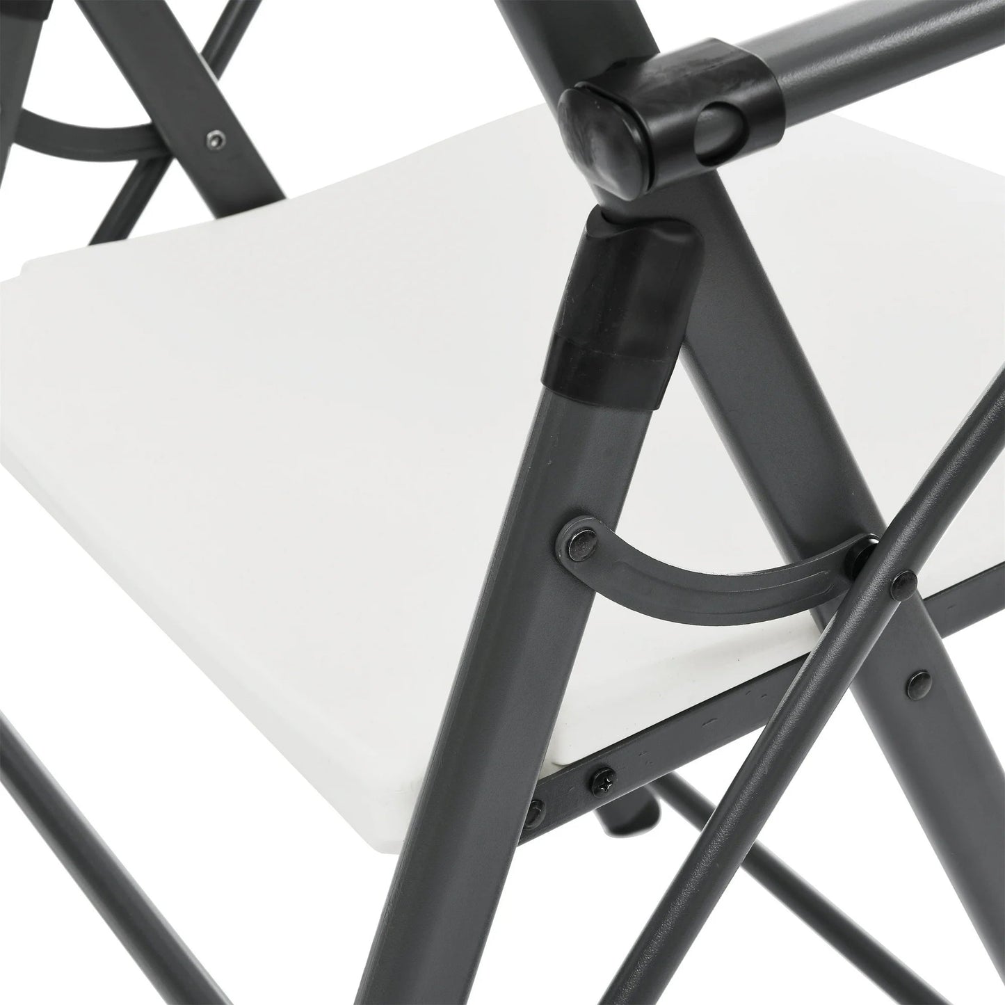 Mainstays White Commercial Plastic Folding Chair with Armrests, Indoor Outdoor, 2 Pack 190517215629 - with | Sold by Uncle Wiener's Wholesale