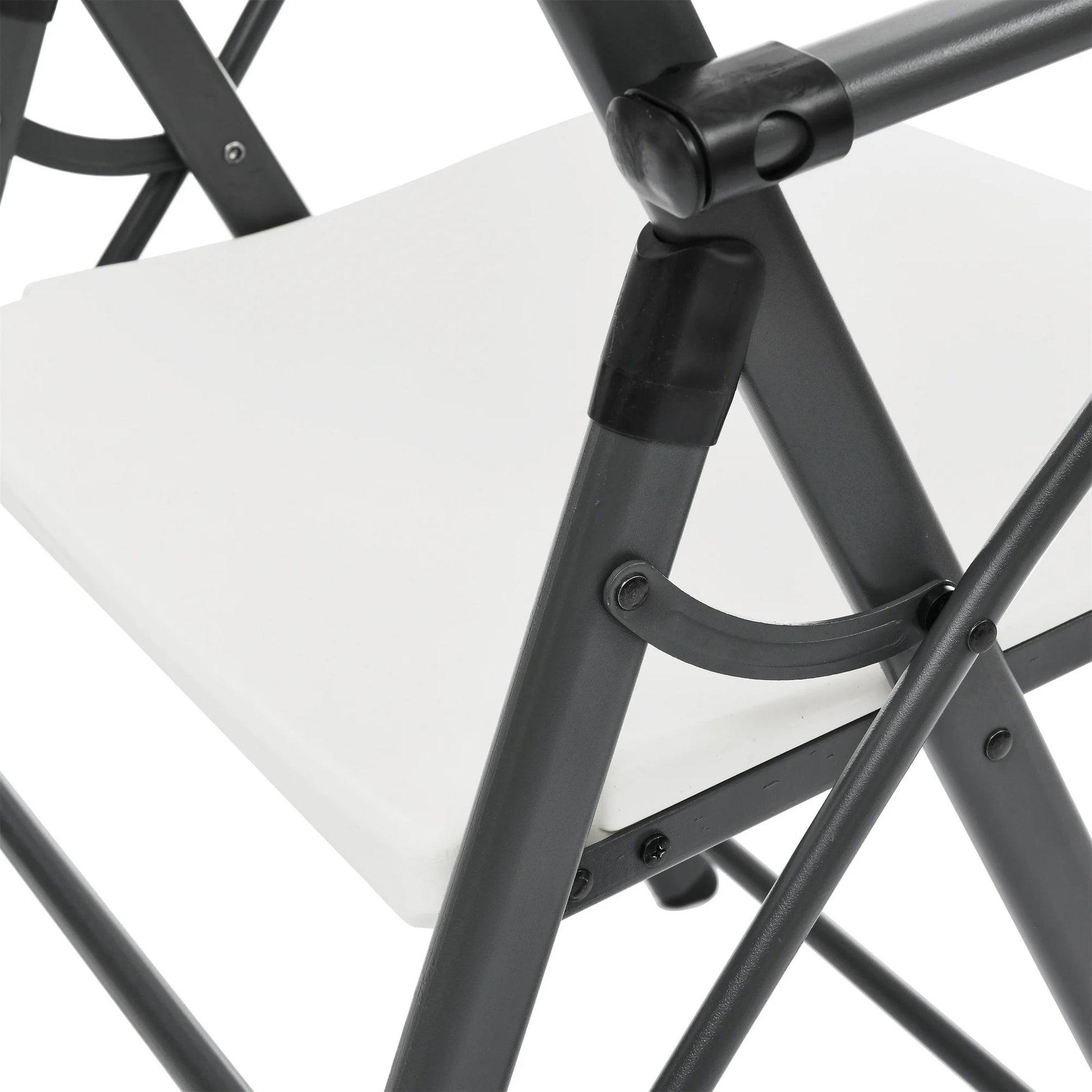 Mainstays White Commercial Plastic Folding Chair with Armrests, Indoor Outdoor, 2 Pack 190517215629 - with | Sold by Uncle Wiener's Wholesale