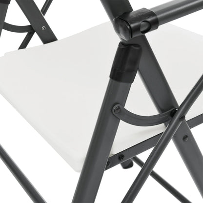 Mainstays White Commercial Plastic Folding Chair with Armrests, Indoor Outdoor, 2 Pack 190517215629 - with | Sold by Uncle Wiener's Wholesale