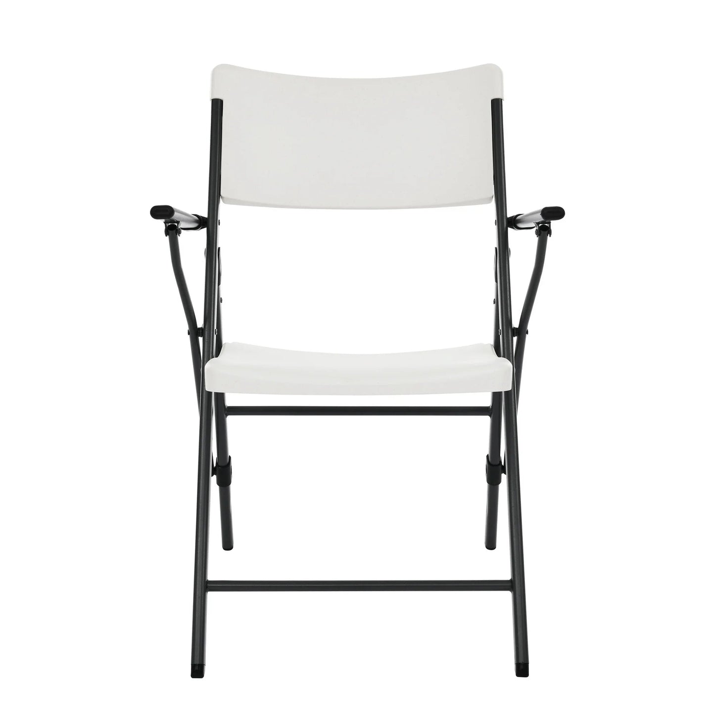 Mainstays White Commercial Plastic Folding Chair with Armrests, Indoor Outdoor, 2 Pack 190517215629 - with | Sold by Uncle Wiener's Wholesale