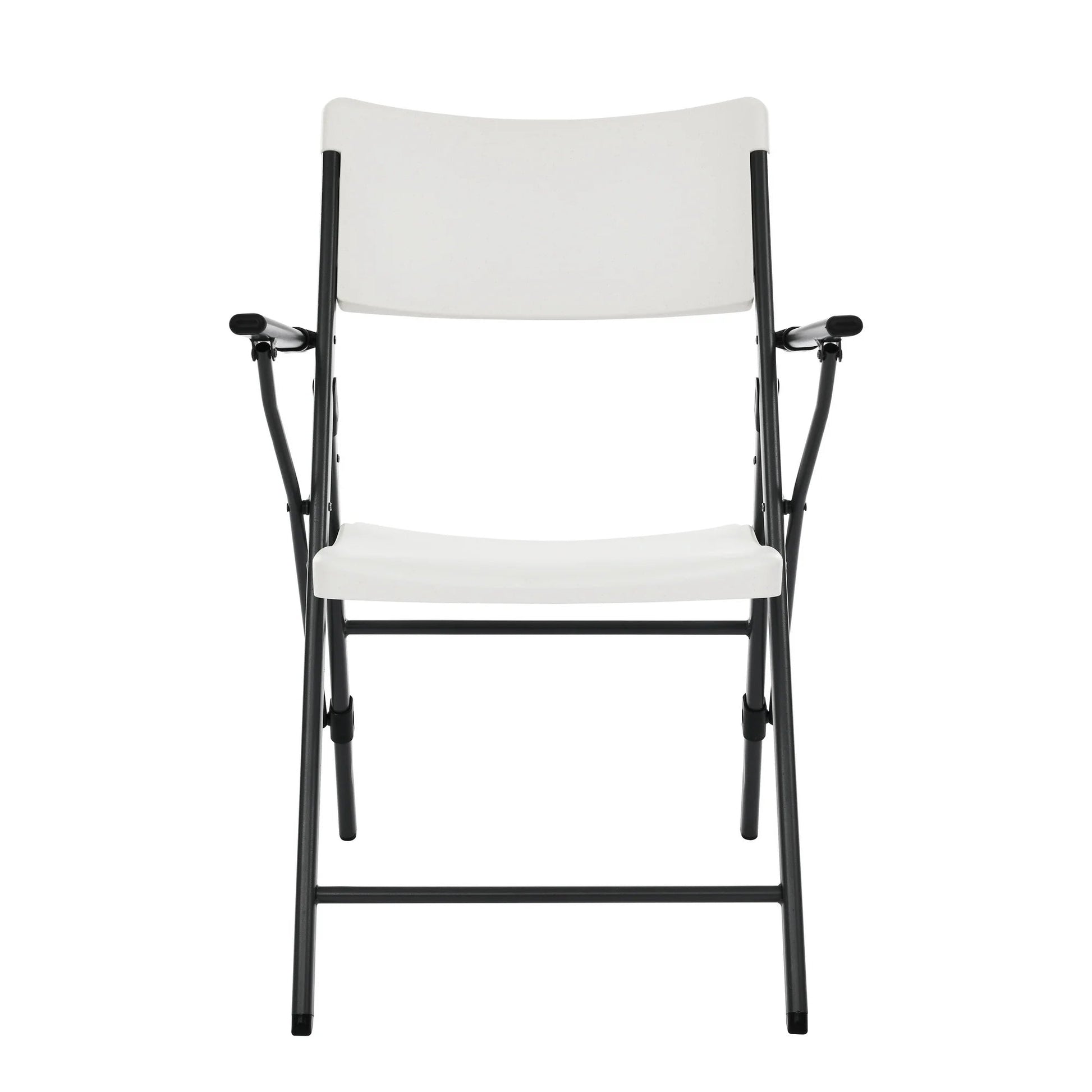 Mainstays White Commercial Plastic Folding Chair with Armrests, Indoor Outdoor, 2 Pack 190517215629 - with | Sold by Uncle Wiener's Wholesale