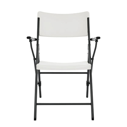 Mainstays White Commercial Plastic Folding Chair with Armrests, Indoor Outdoor, 2 Pack 190517215629 - with | Sold by Uncle Wiener's Wholesale