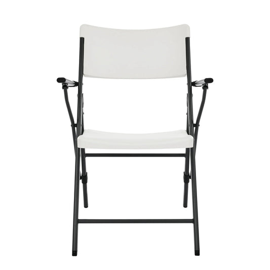 Mainstays White Commercial Plastic Folding Chair with Armrests, Indoor Outdoor, 2 Pack 190517215629 - with | Sold by Uncle Wiener's Wholesale
