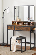 Makeup Vanity Dressing Table with Tri - Fold Mirror & Storage + Stool – S1324 - with | Sold by Uncle Wiener's Wholesale