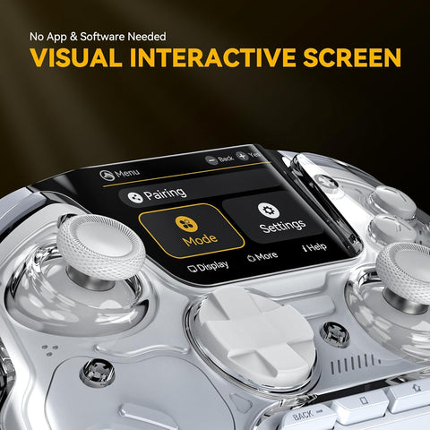 Back view of controller showing macro buttons and ergonomic grip