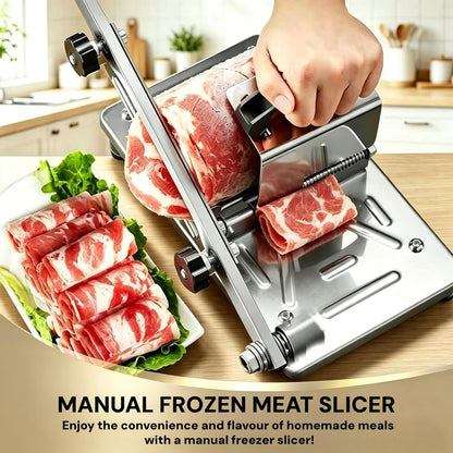 Manual Frozen Meat Slicer 8″ Blade Stainless Steel 201 Adjustable 1–15mm MM041 - General Equipment with | Sold by Uncle Wiener's Wholesale