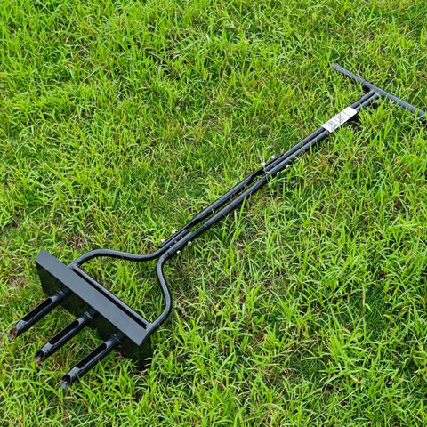 Manual Lawn Aerator Tool with Steel Tines and Easy - Grip Handle – LA4064 - with | Sold by Uncle Wiener's Wholesale